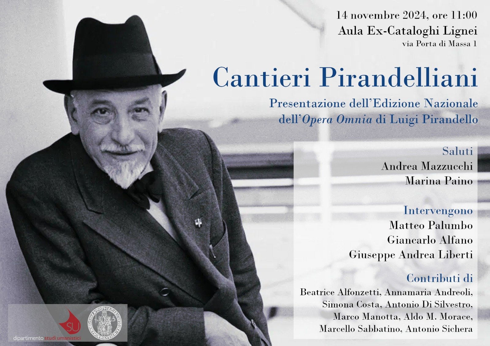 Cantieri Pirandelliani. Presentazione dell&#039;Edizione Nazionale dell&#039;Opera Omnia di Luigi Pirandello