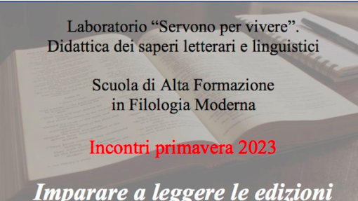 Ciclo di incontri &quot;Imparare a leggere le edizioni&quot;