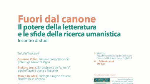 Incontro di studi: "Fuori dal canone. Il potere della letteratura e le sfide della ricerca umanistica"