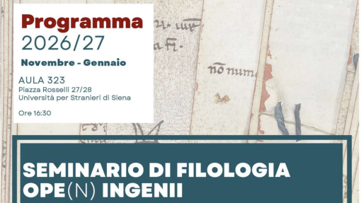 Ciclo di seminari di Filologia "Ope(n) ingenii"
