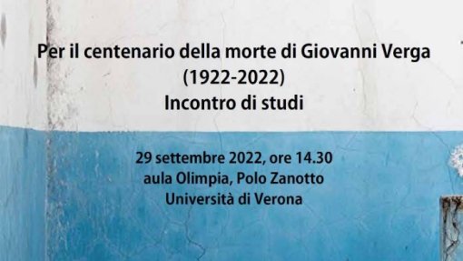 Incontro di studi &quot;Per il centenario della morte di Giovanni Verga (1922-2022)&quot;