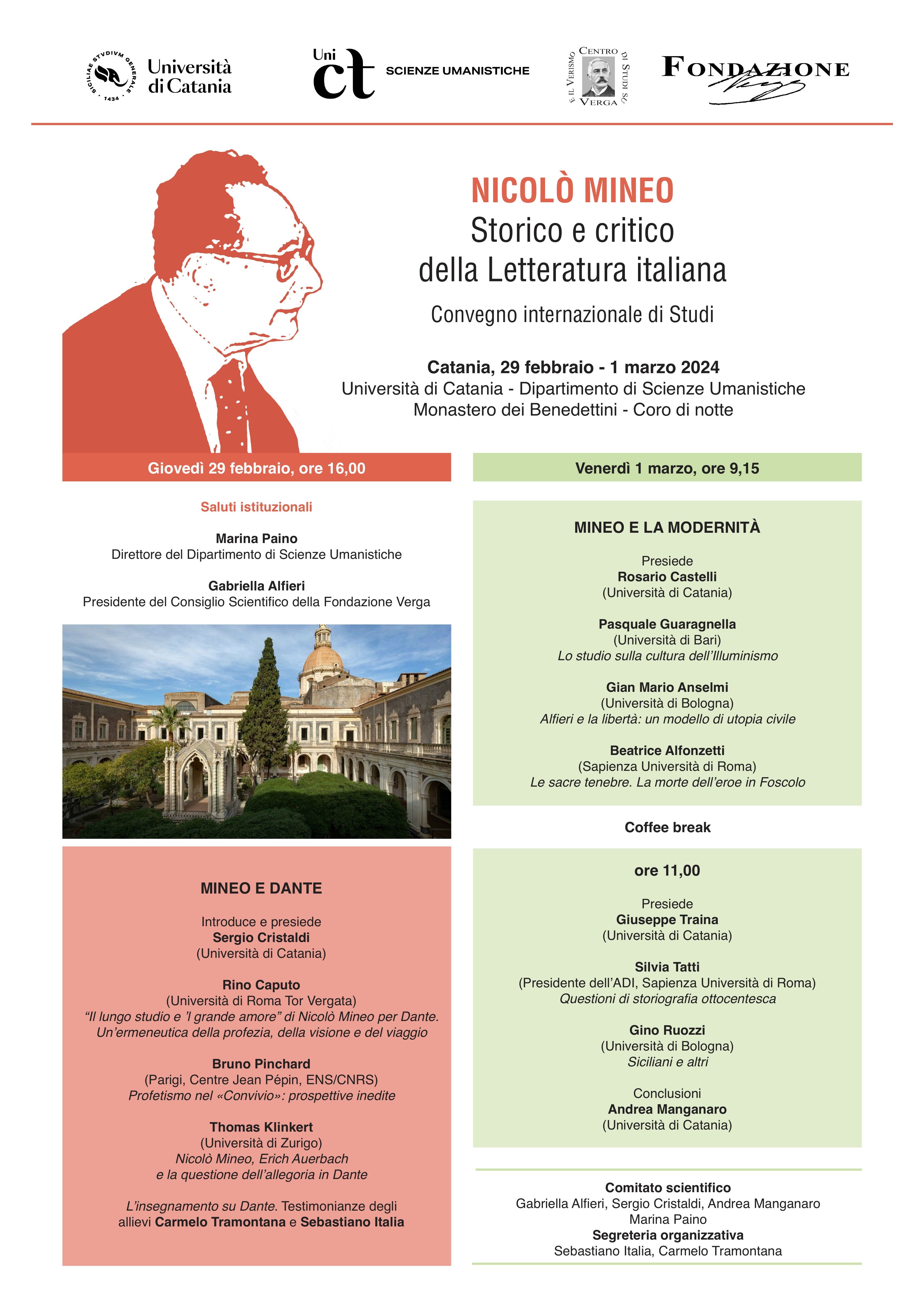 Convegno internazionale di Studi &quot;Nicolò Mineo Storico e critico della Letteratura italiana&quot;