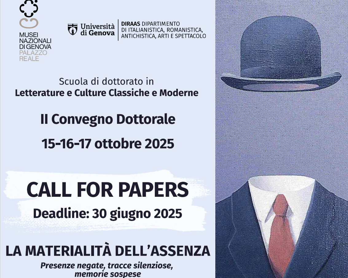 Cfp Convegno dottorale &quot;La materialità dell&#039;assenza. Presenze negate, tracce silenziose, memorie sospese&quot;