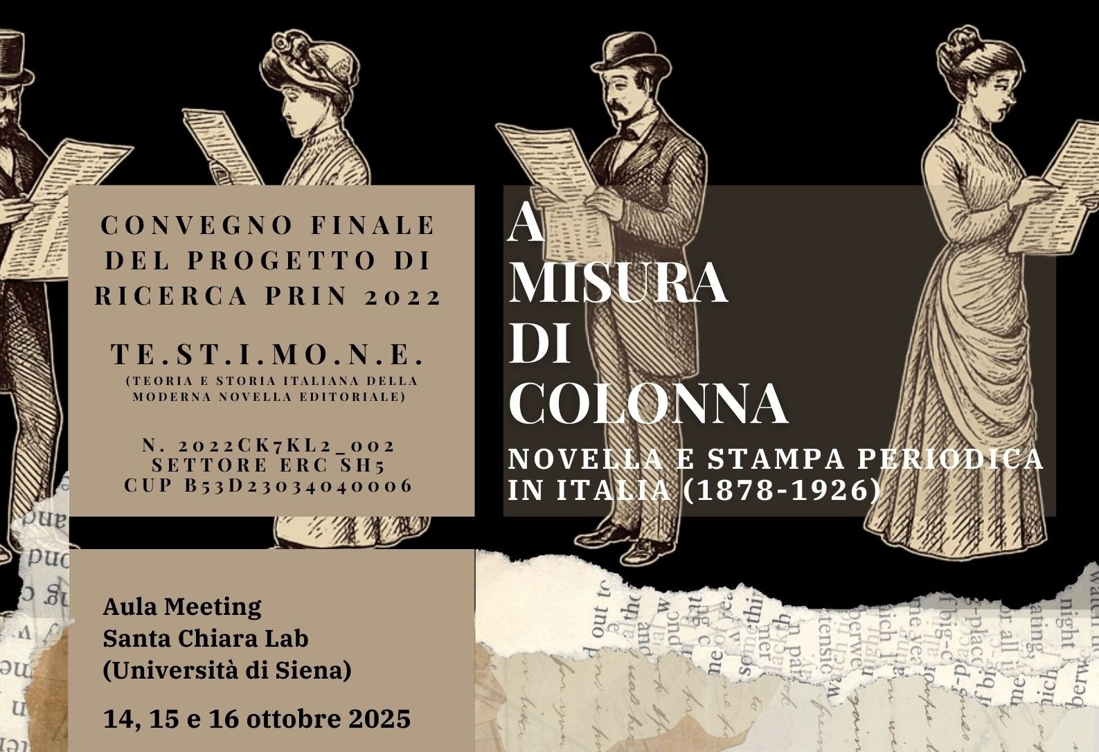 Convegno &quot;A misura di colonna: novella e stampa periodica in Italia (1878-1926)&quot;