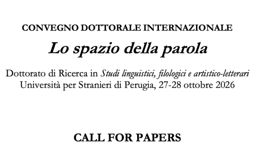 Cfp Convegno dottorale "Lo spazio della parola"