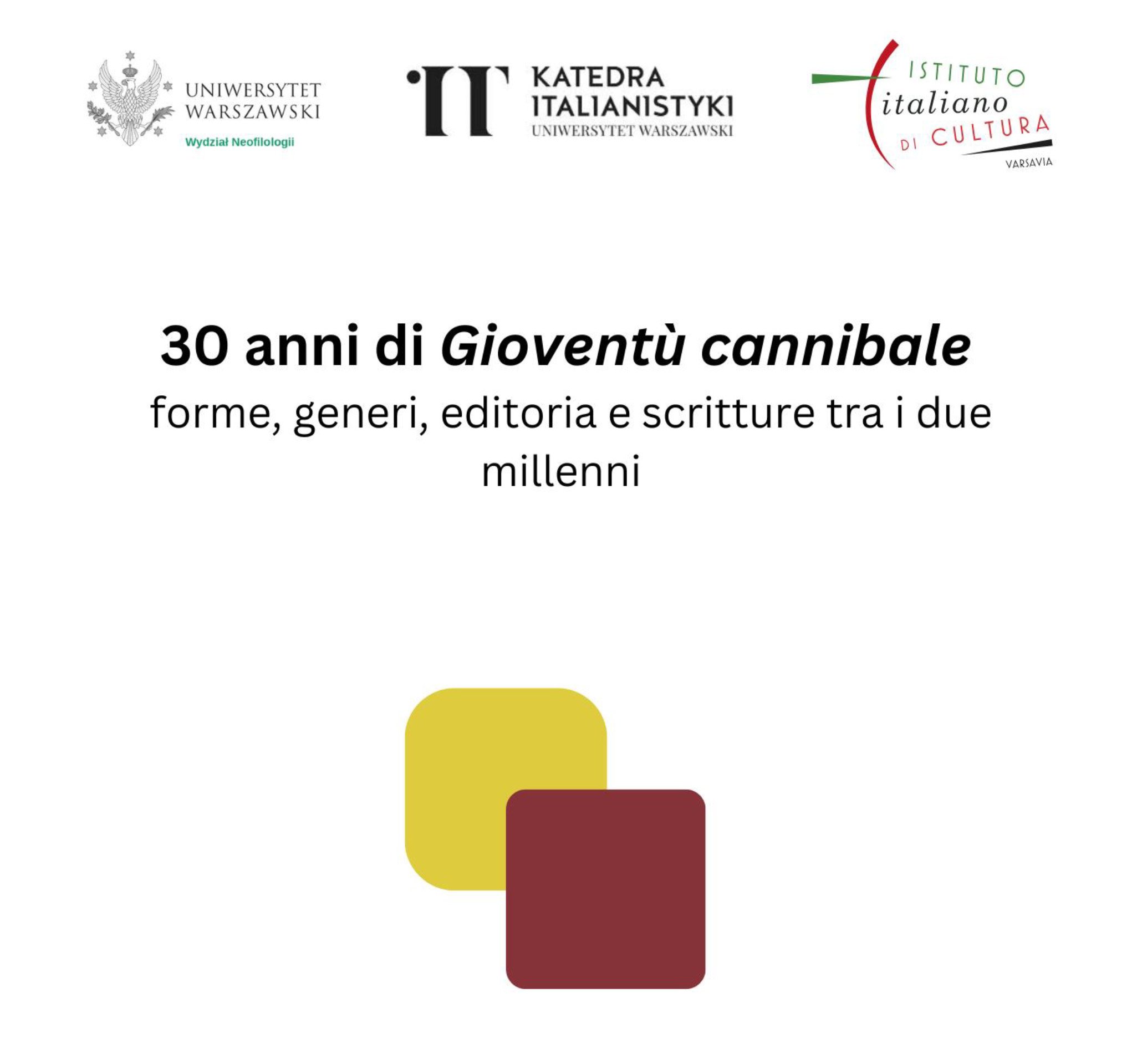 Cfp Convegno &quot;30 anni di Gioventù cannibale: forme, generi, editoria e scrittura tra i due millenni&quot;
