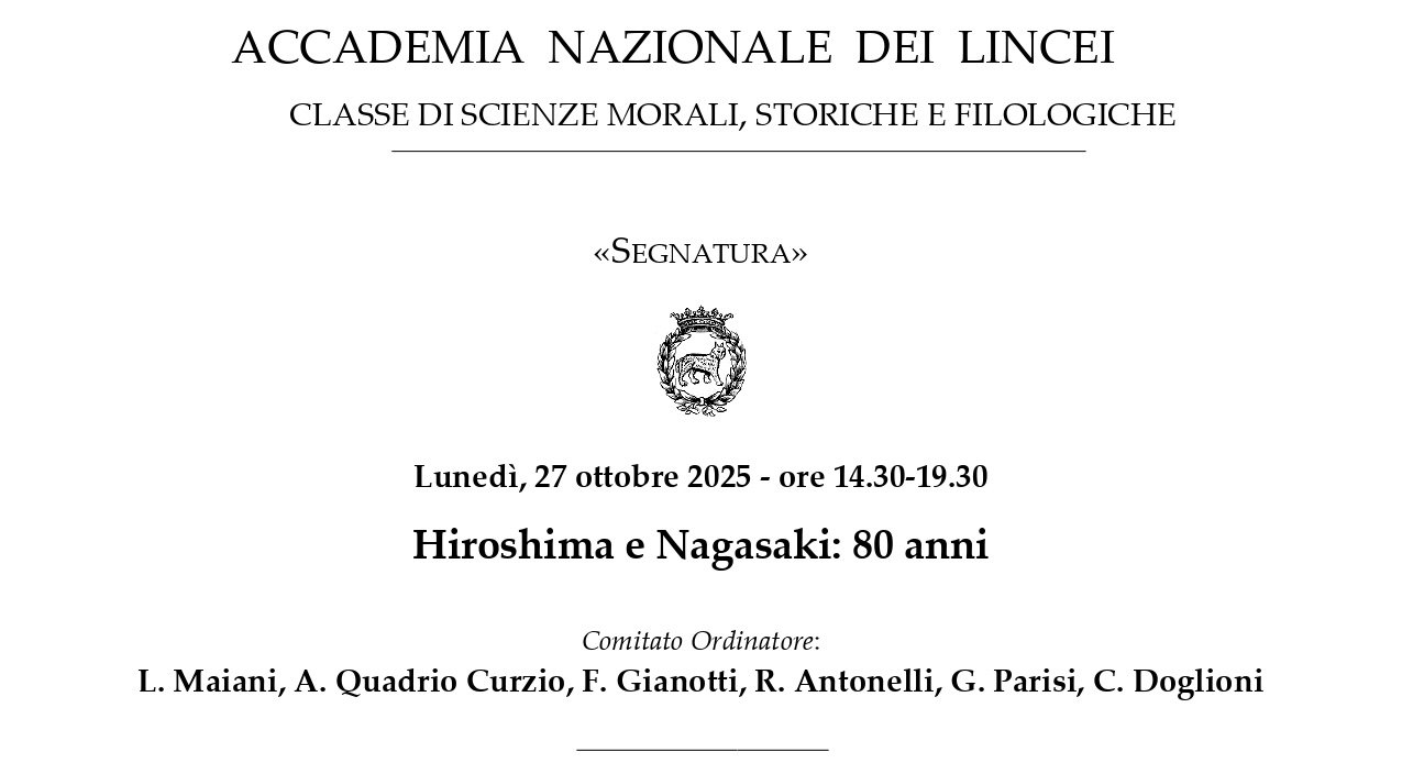 Segnatura &quot;Hiroshima e Nagasaki: 80 anni&quot;