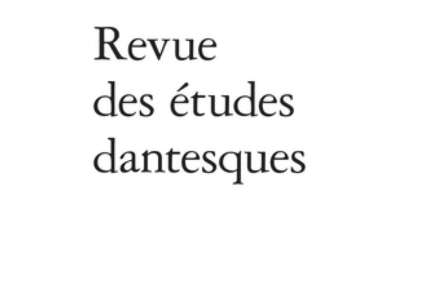 CFP per la &quot;Revue des études dantesques&quot;, n° 6 (2022)