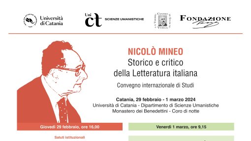 Convegno internazionale di Studi &quot;Nicolò Mineo Storico e critico della Letteratura italiana&quot;