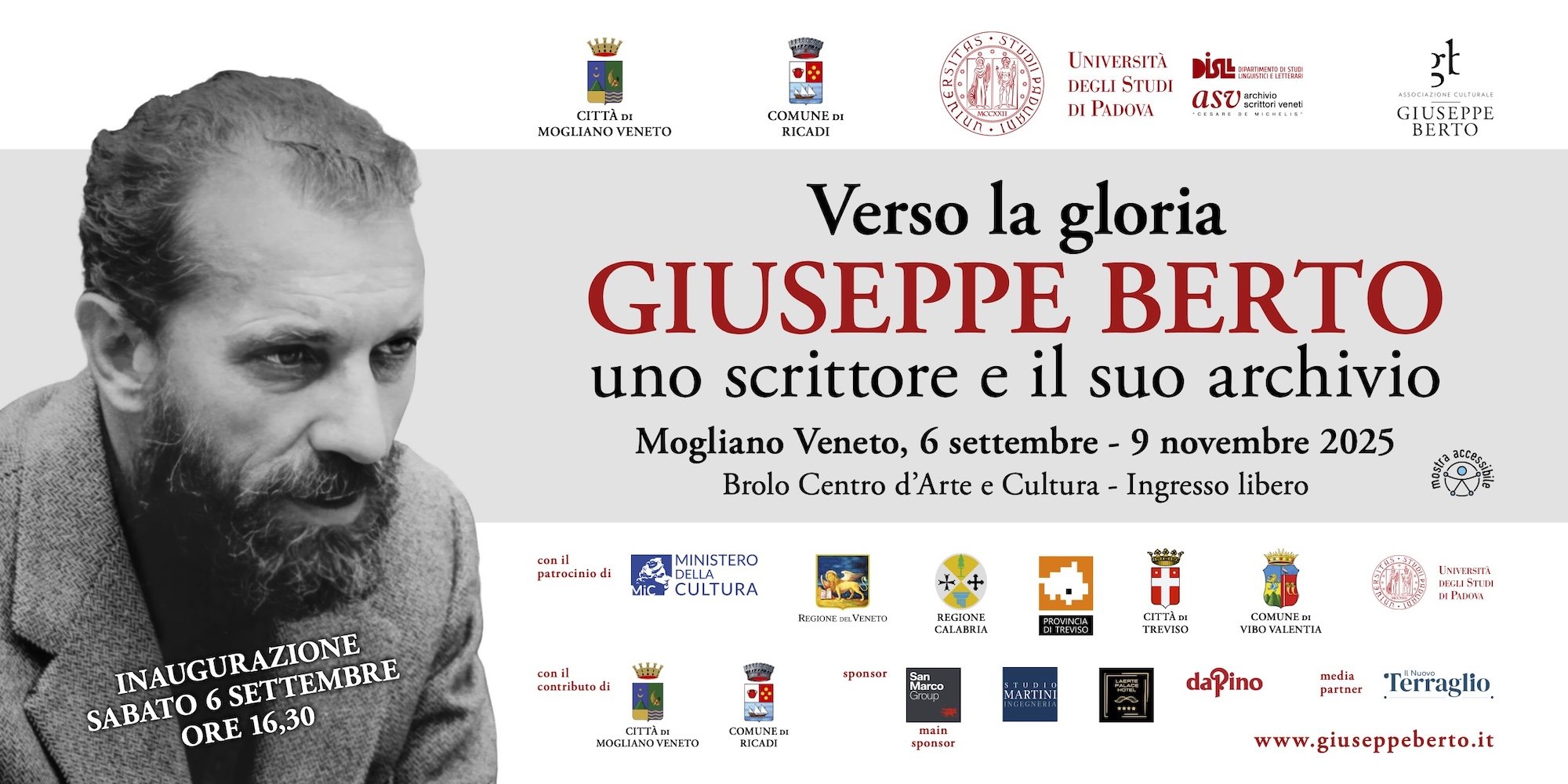 Mostra &quot;Verso la gloria. Giuseppe Berto, uno scrittore e il suo archivio&quot;