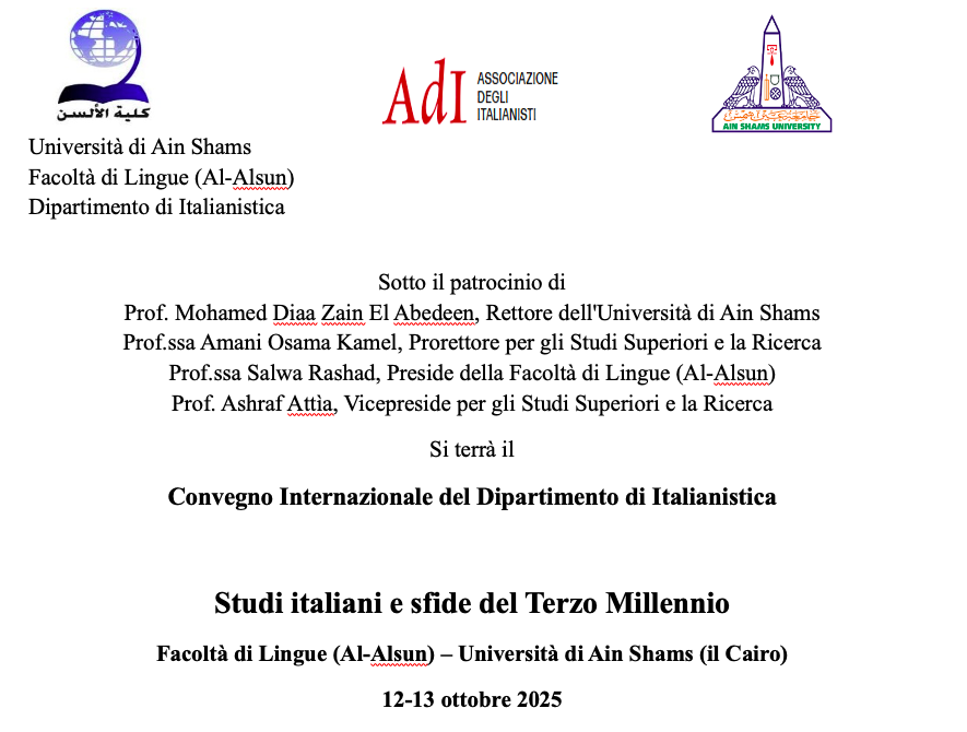 CFP &quot;Studi italiani e sfide del Terzo Millennio&quot;