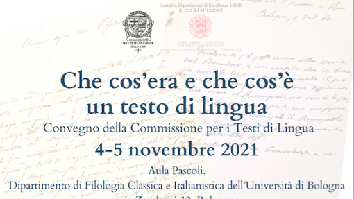Che cos’era e che cos’è un testo di lingua, Convegno della Commissione per i Testi di Lingua