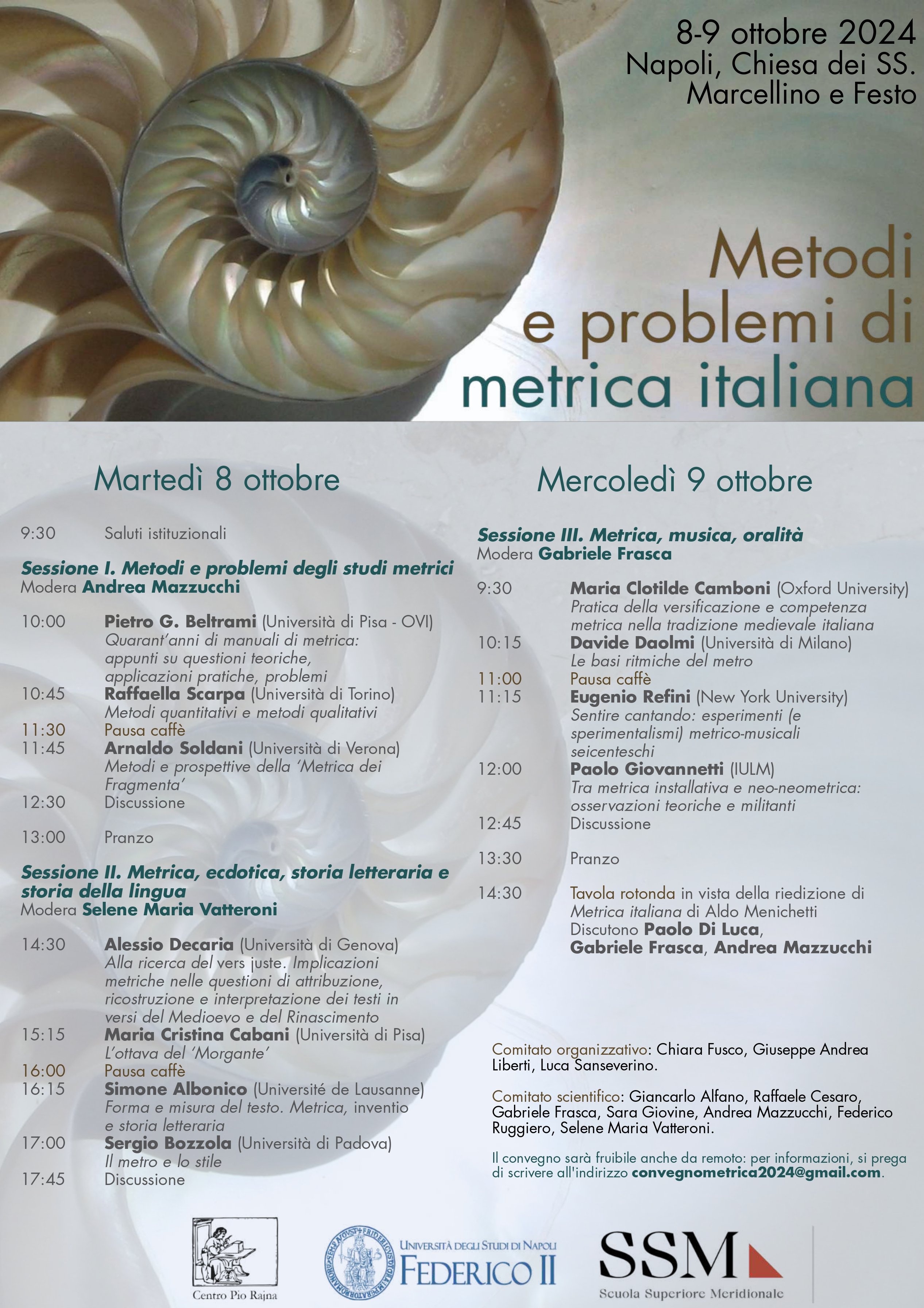 Convegno &quot;Metodi e problemi di metrica italiana&quot;