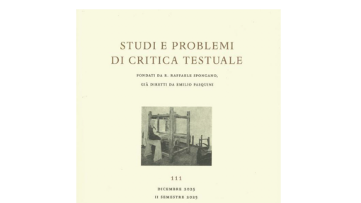 Presentazione n. 111 della rivista «Studi e Problemi di Critica Testuale»