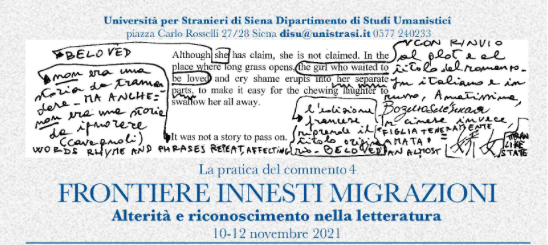 La pratica del commento 4 / FRONTIERE INNESTI MIGRAZIONI. Alterità e riconoscimento nella letteratura