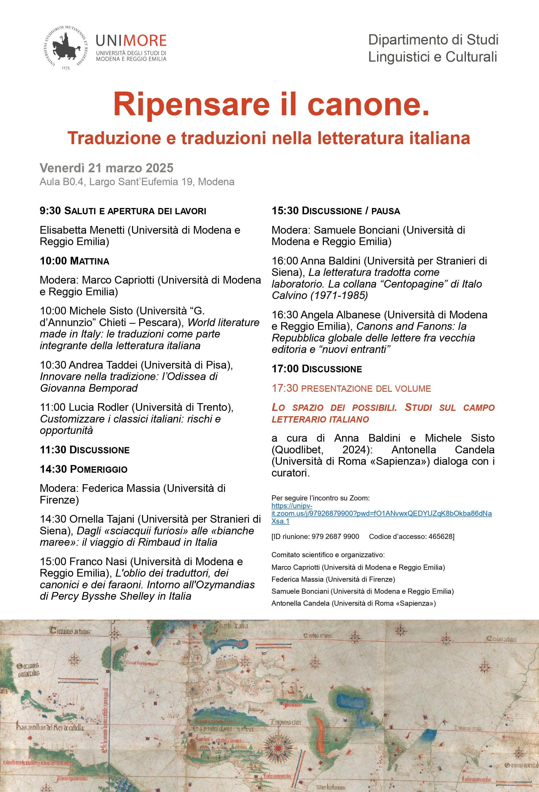 Seminario: &quot;Ripensare il canone. Traduzione e traduzioni nella letteratura italiana&quot;