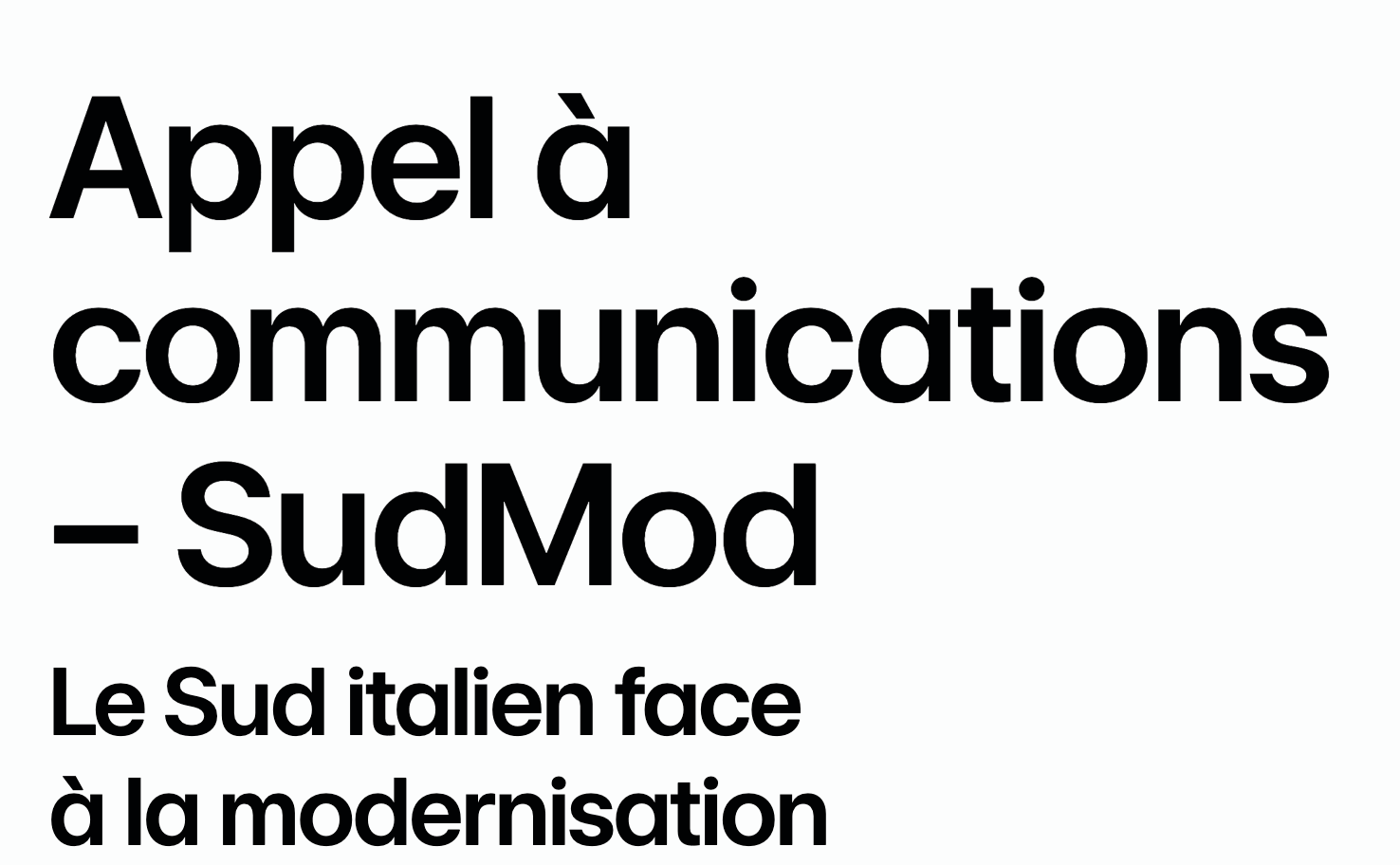 CFP convegno internazionale "SudMod. Il Sud Italia di fronte alla modernizzazione industriale e alle sfide ambientali (1945–1975)"