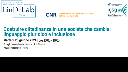 Convegno &quot;Costruire cittadinanza in una società che cambia: linguaggio giuridico e inclusione&quot;